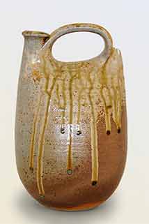 John Leach leather bottle pot