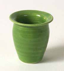 Green thimble vase