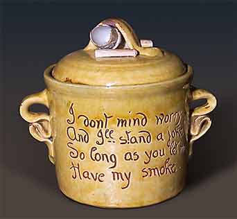 E B Fishley tobacco jar