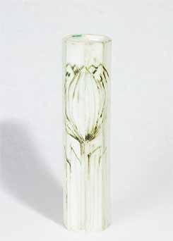 Carn green tall thin octagonal vase