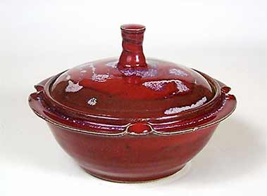 Red lidded Saxby bowl